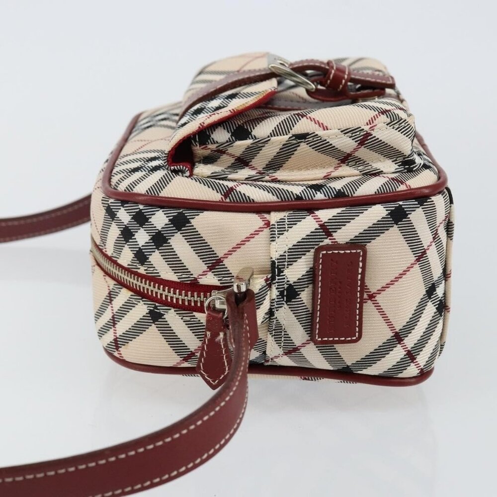 Authentic BURBERRY Nova Check Blue Label Shoulder Bag Canvas Beige Silver - Picture 12 of 16